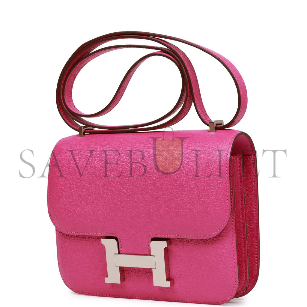 H**mes constance 18 magnolia evercolor palladium hardware (18cm)