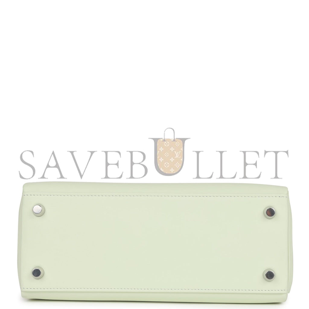 H**mes kelly retourne 25 vert fizz swift palladium hardware handmade (25*17*7cm)