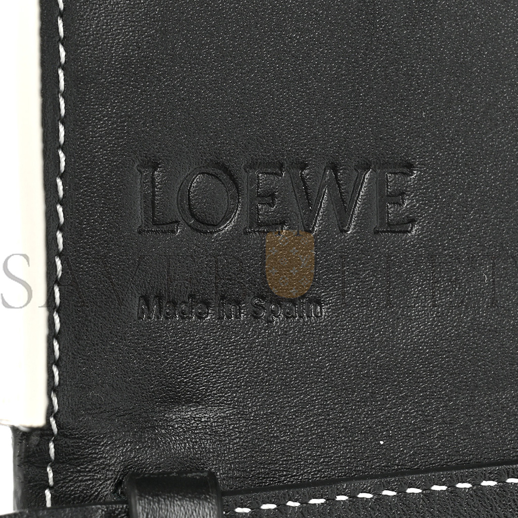 l*ew* soft calfskin heel bag black soft white (18*15*4cm)