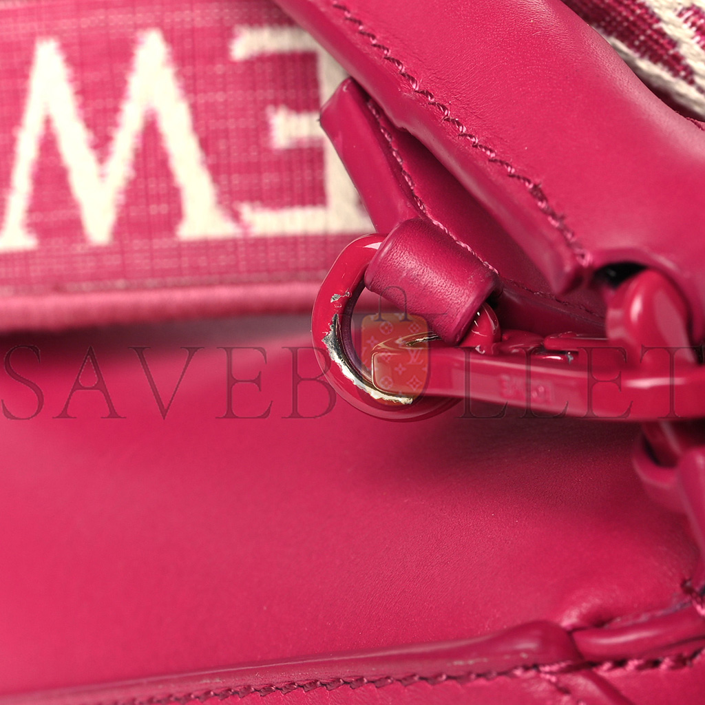 l*ew* satin calfskin monochrome small puzzle edge bag ruby red glaze (24*16.5*10.5cm)