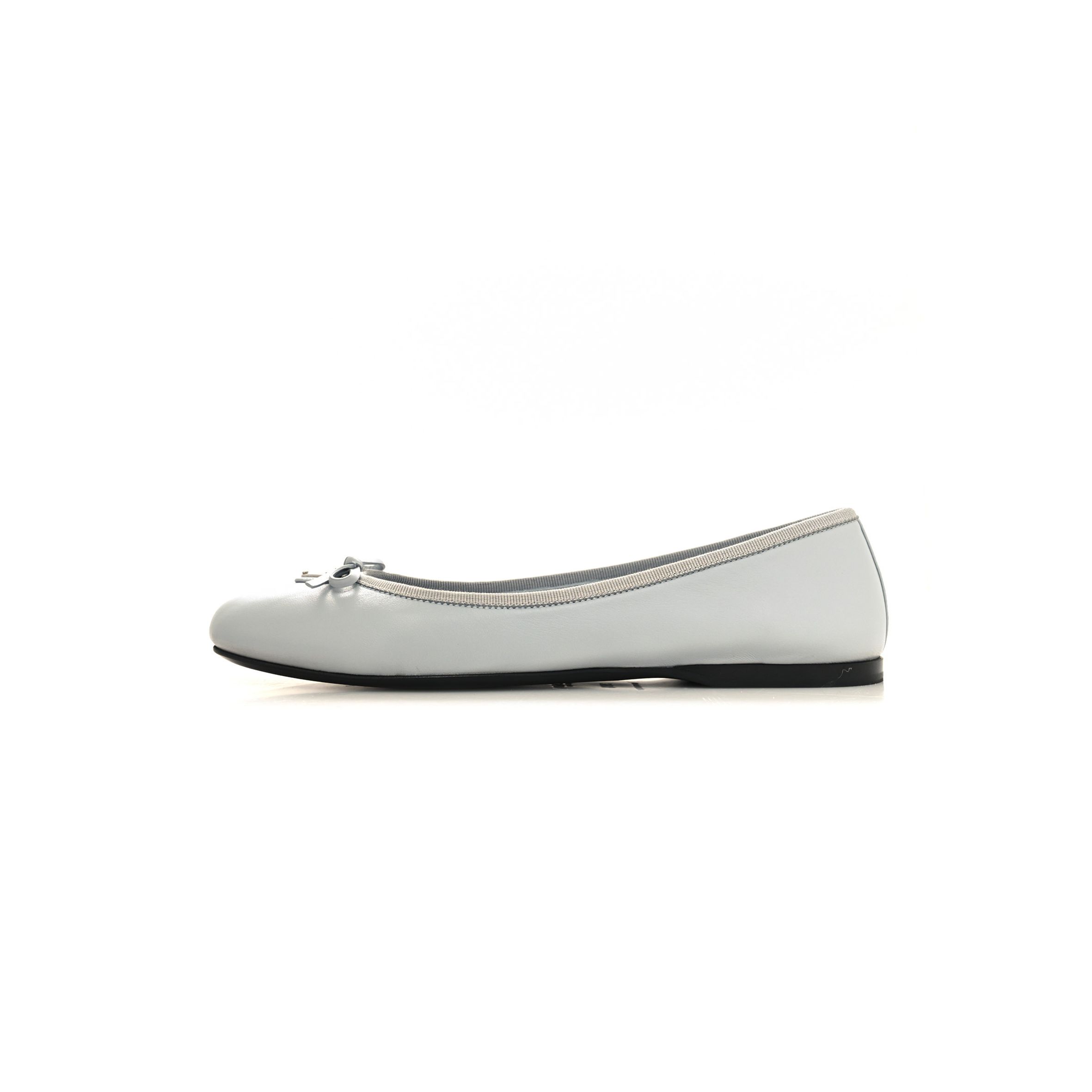 Pra*a metallic lambskin bow ballerina flats 38.5 fiordaliso