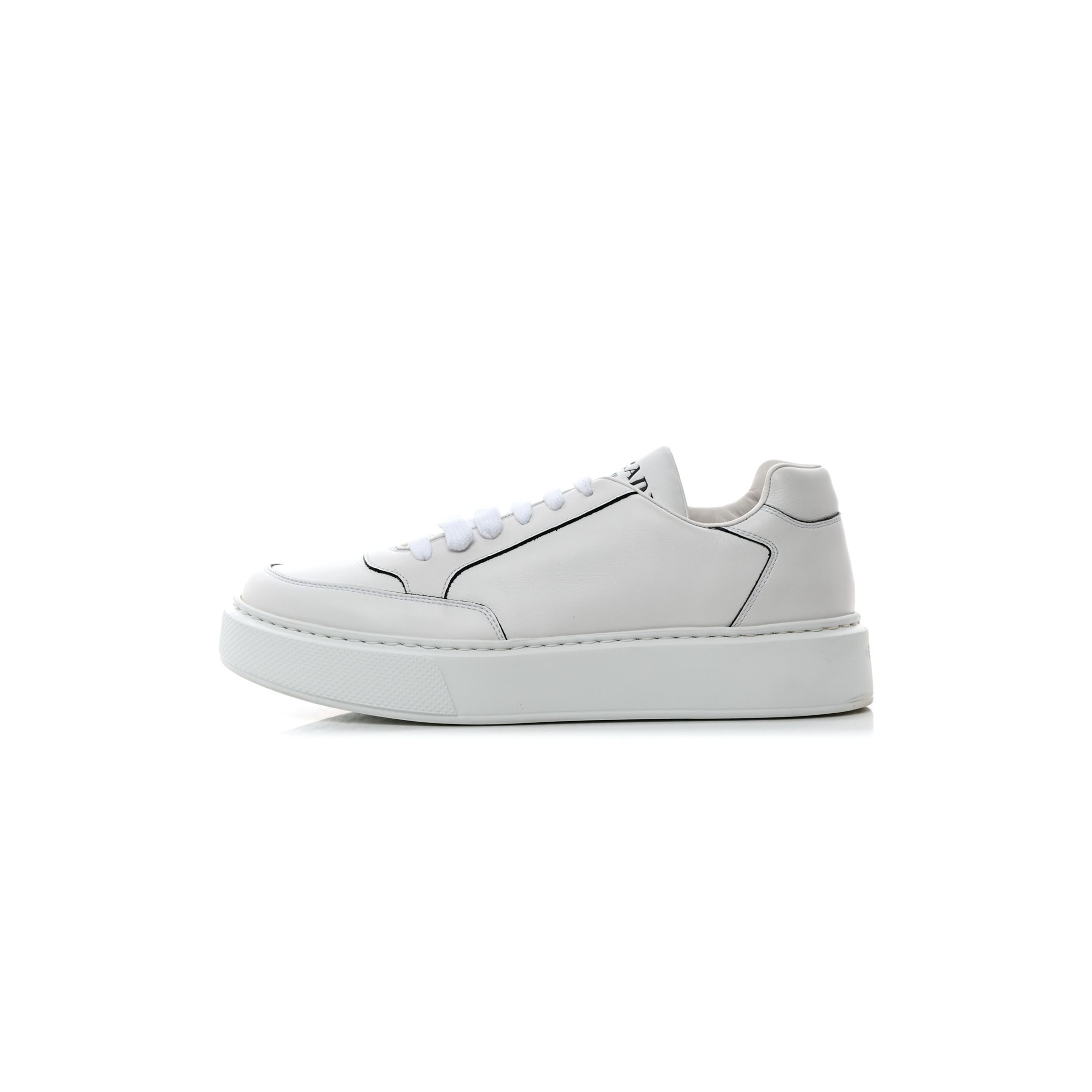 Pra*a calfskin mens montana low top sneakers 7 white