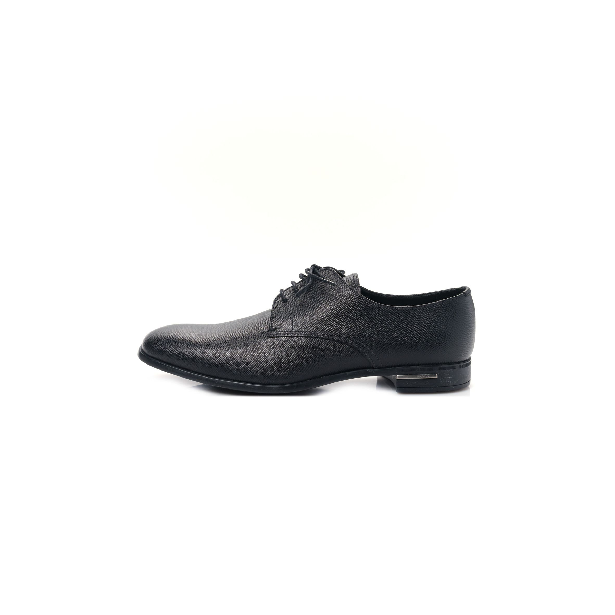 Pra*a saffiano mens plain toe derby loafers 8.5 black