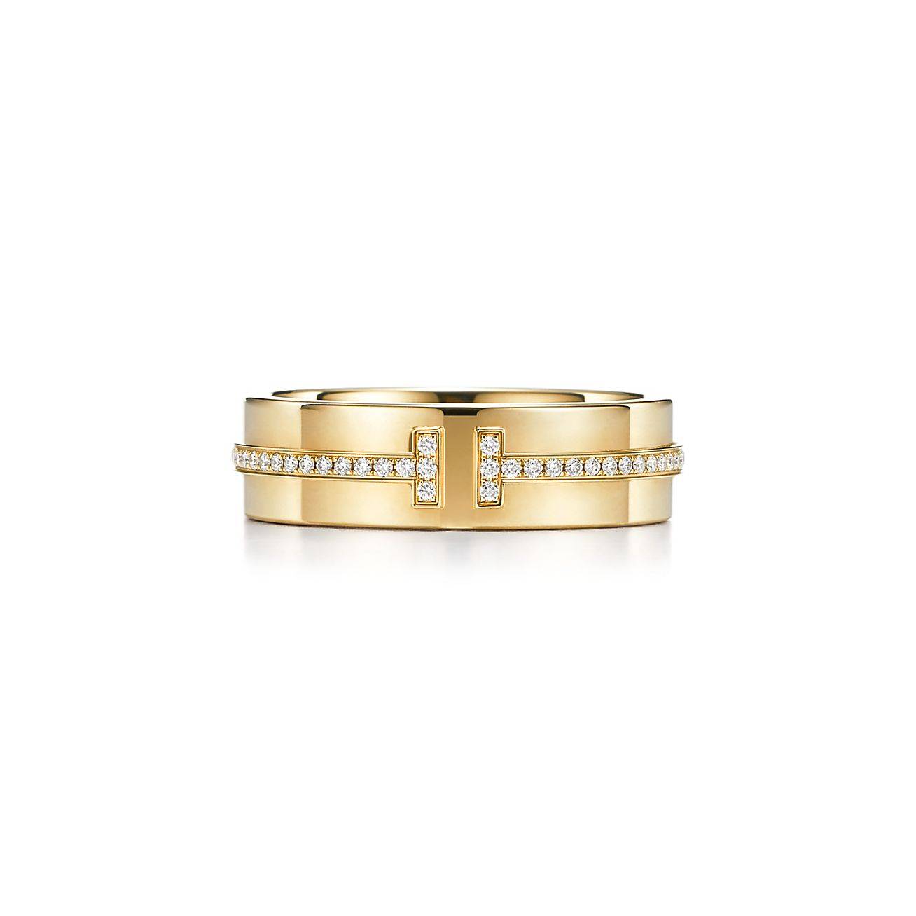 T*f*ny t wide diamond ring in 18k gold