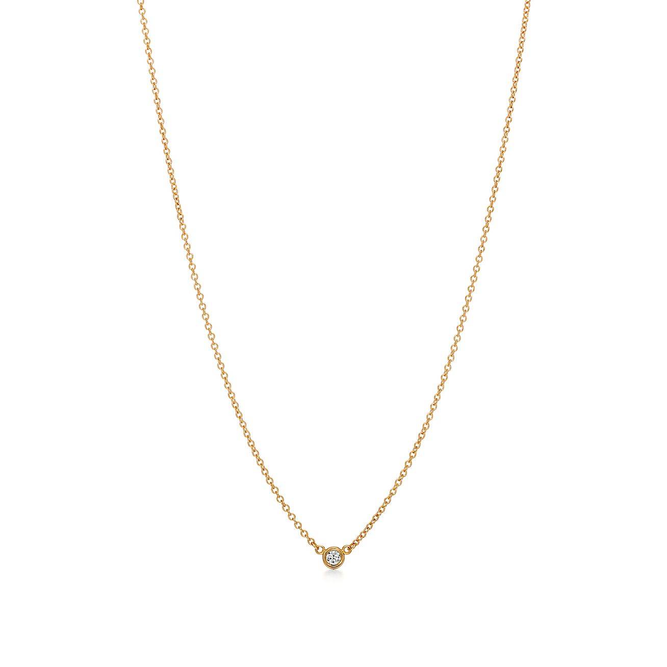 T*f*ny  elsa peretti® diamonds by the yard® single diamond pendant in yellow gold