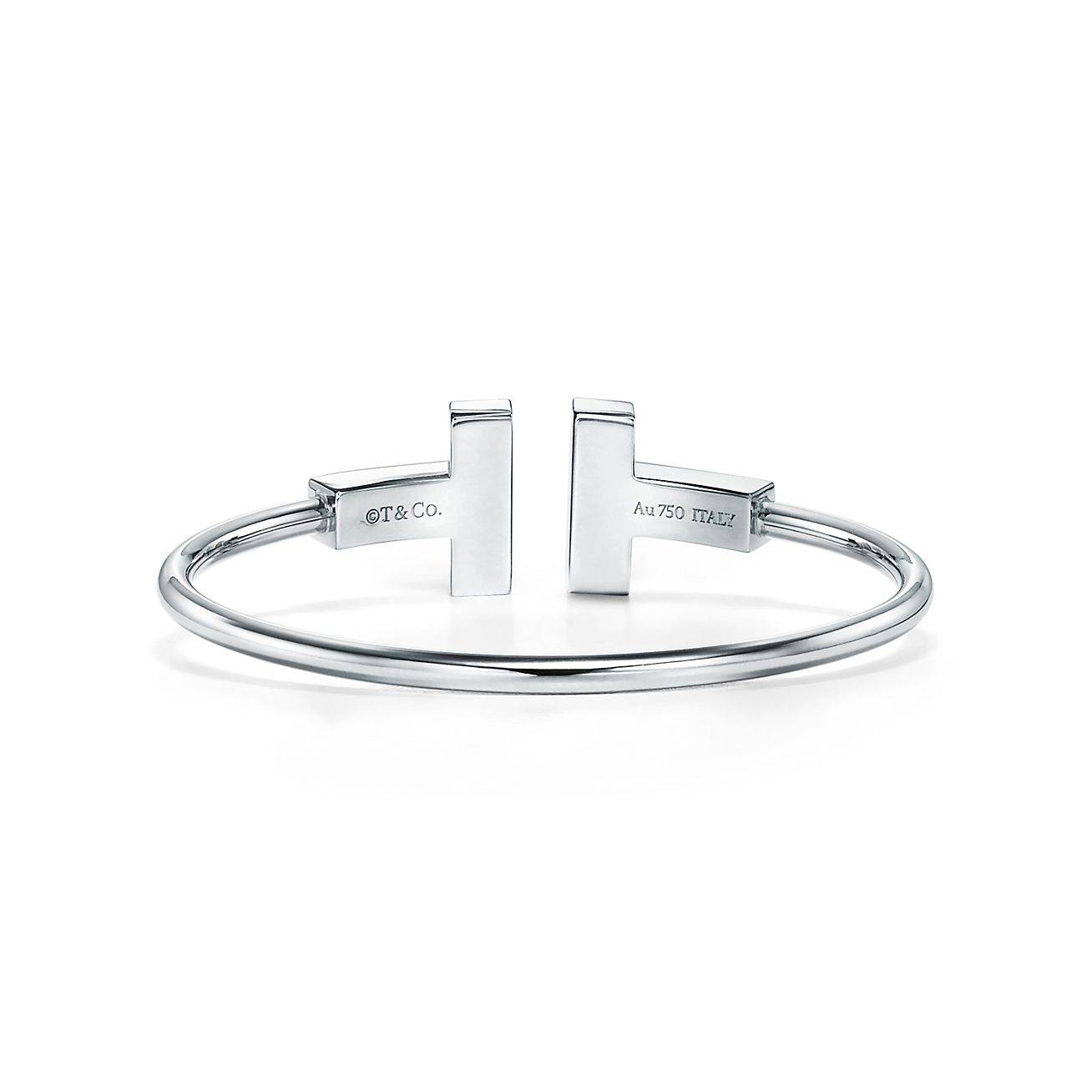 T*f*ny t wide wire bracelet in 18k white gold