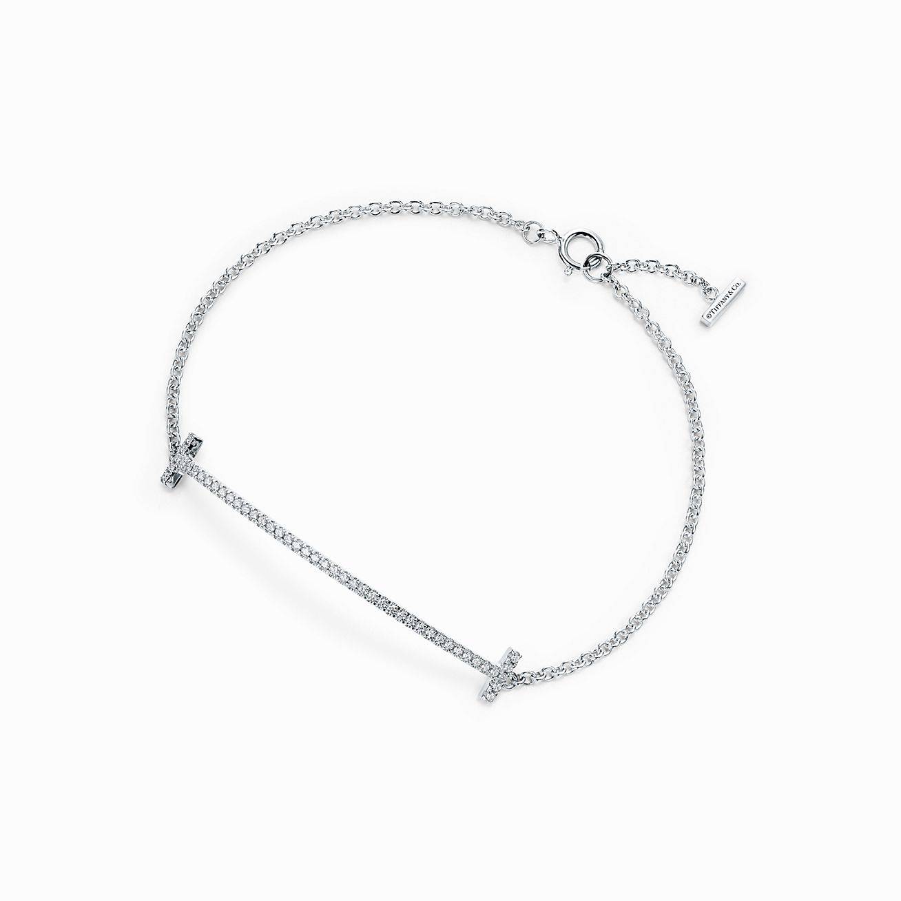 T*f*ny t smile bracelet in white gold with diamonds