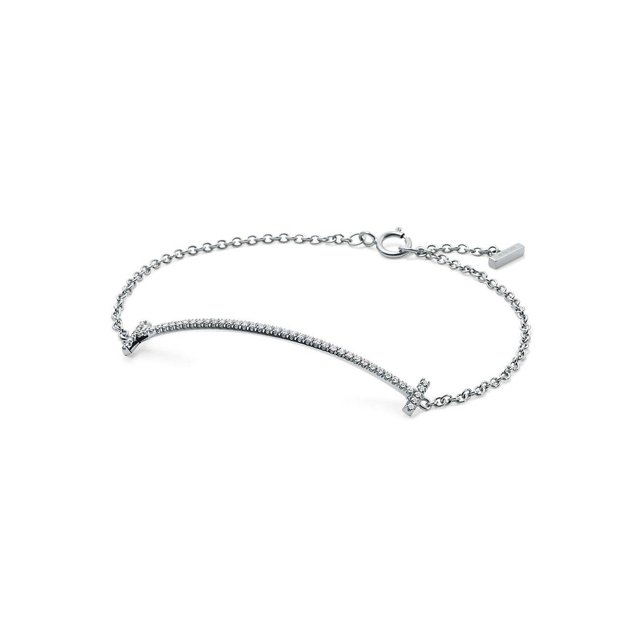 T*f*ny t smile bracelet in white gold with diamonds