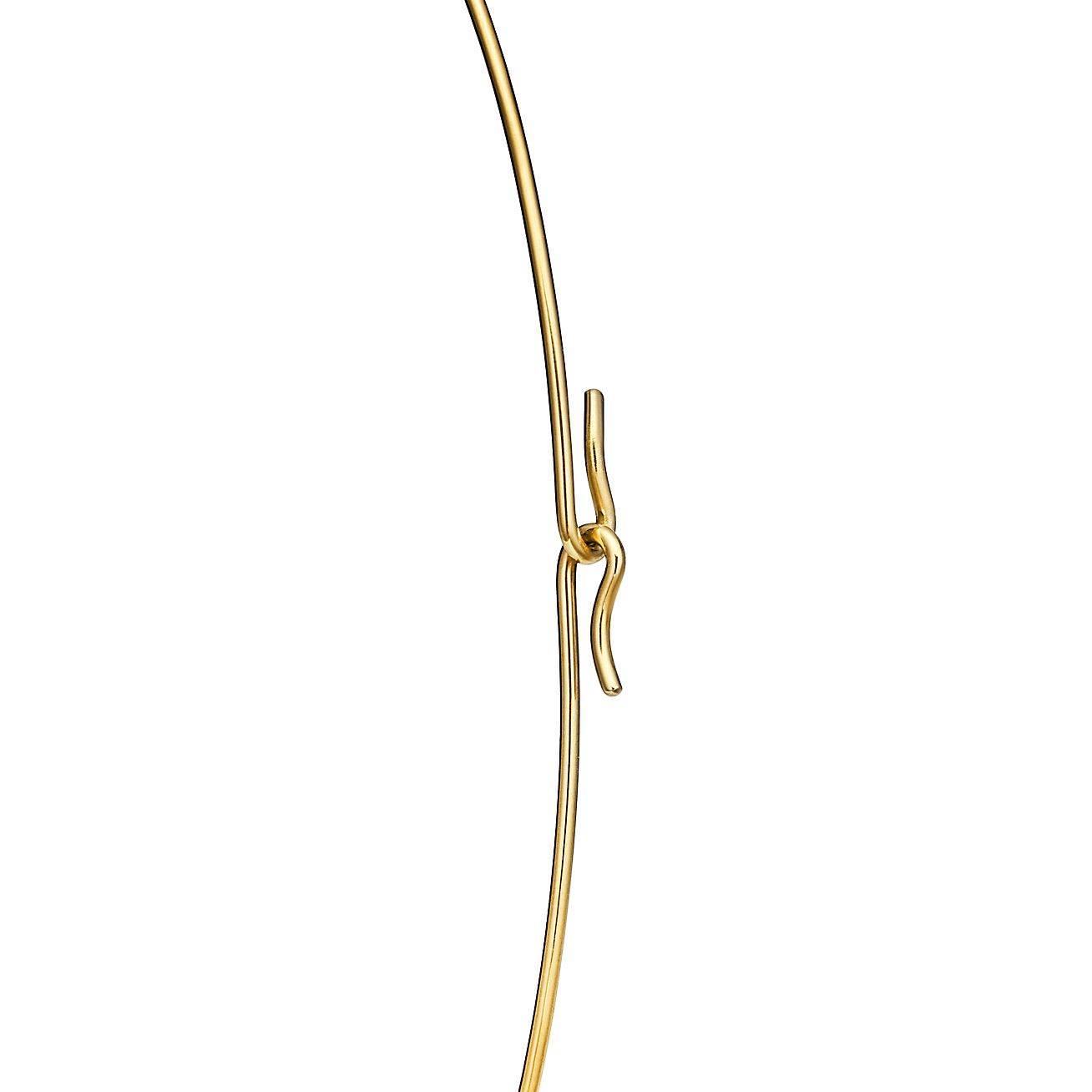 T*f*ny elsa peretti® bean® design wire necklace in gold with pavÉ diamonds, 20 mm