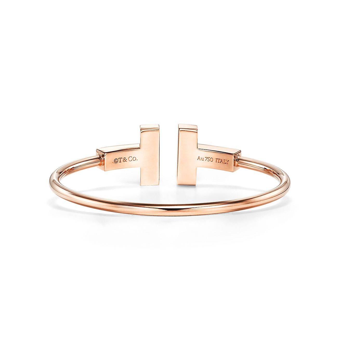 T*f*ny t wire bracelet in rose gold with mother-of-pearl, wide