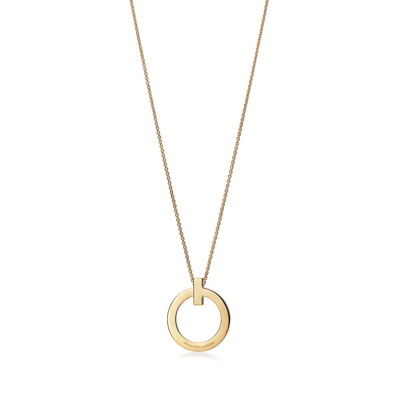 T*f*ny t t1 circle pendant in rose gold, large