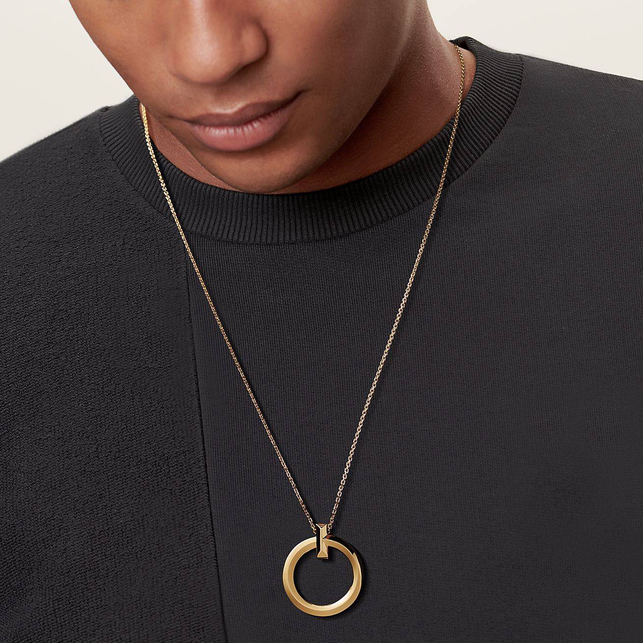 T*f*ny t t1 circle pendant in rose gold, large