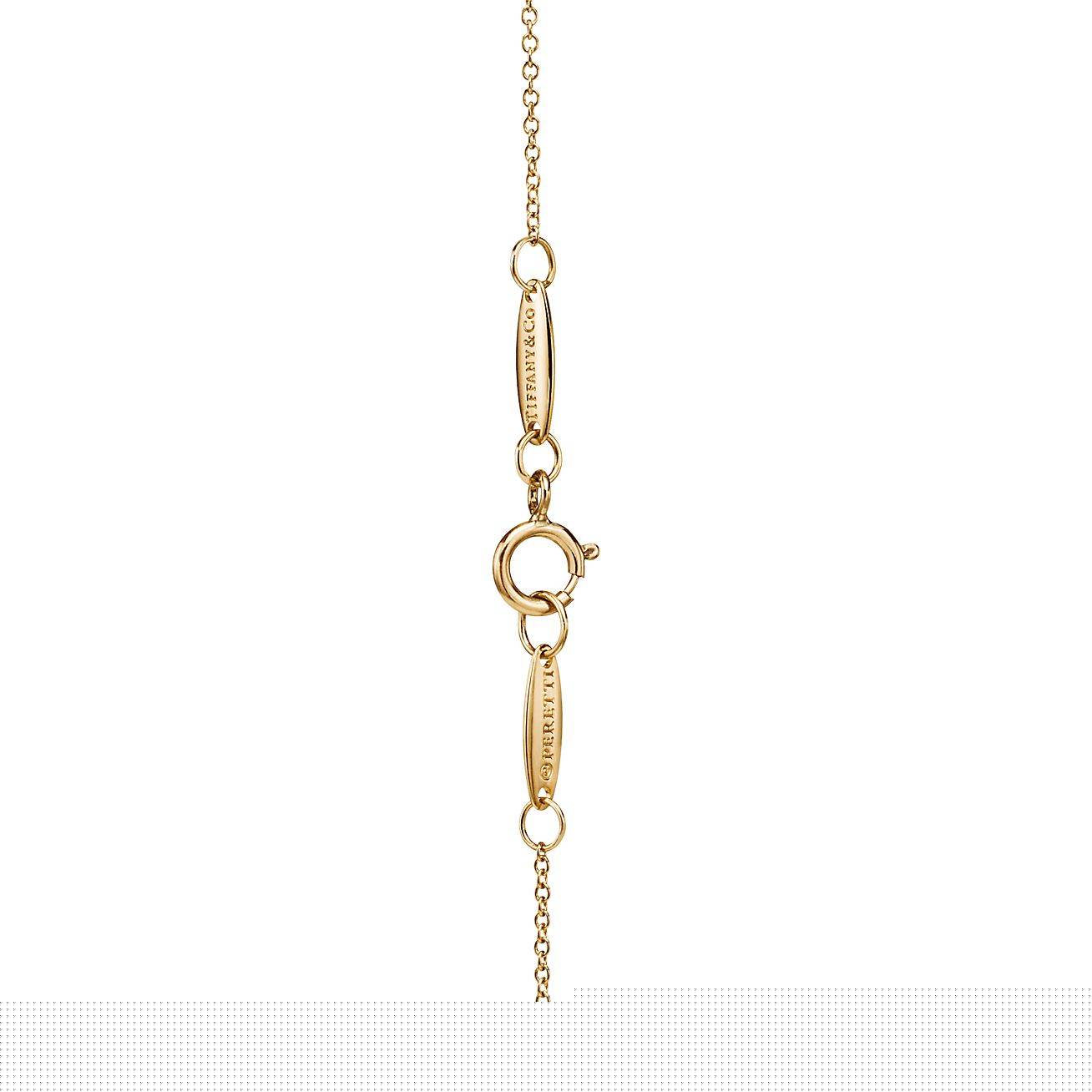 T*f*ny elsa peretti® bean® design pendant in yellow gold with pavÉ diamonds, 6.5 mm