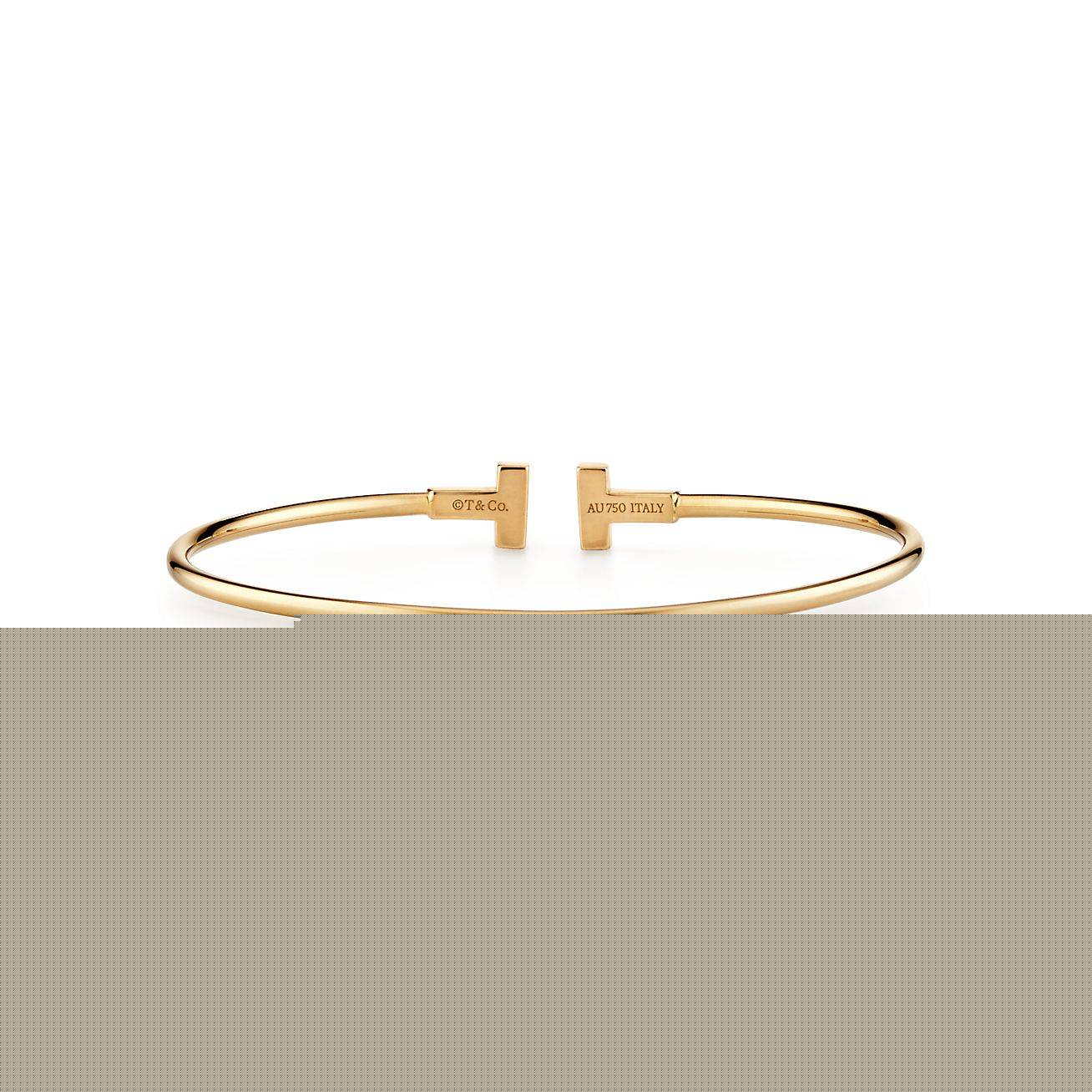 T*f*ny t narrow wire bracelet in 18k gold