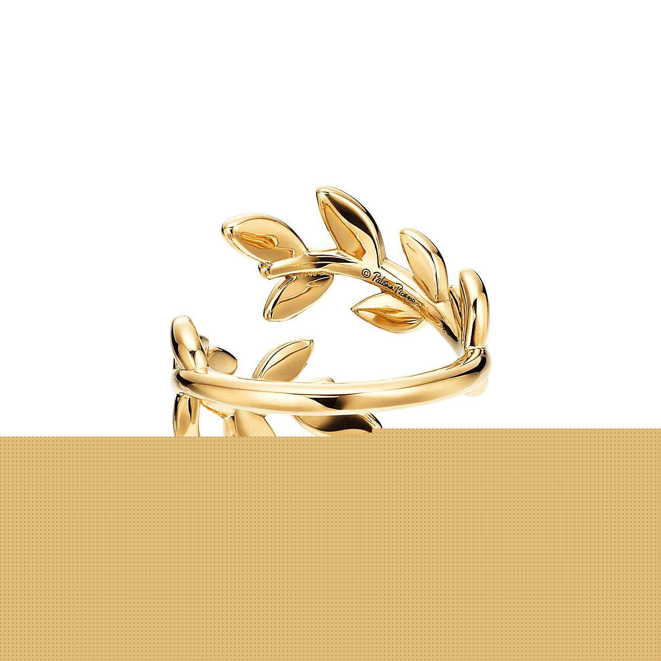 T*f*ny paloma picasso® olive leaf bypass ring in yellow gold