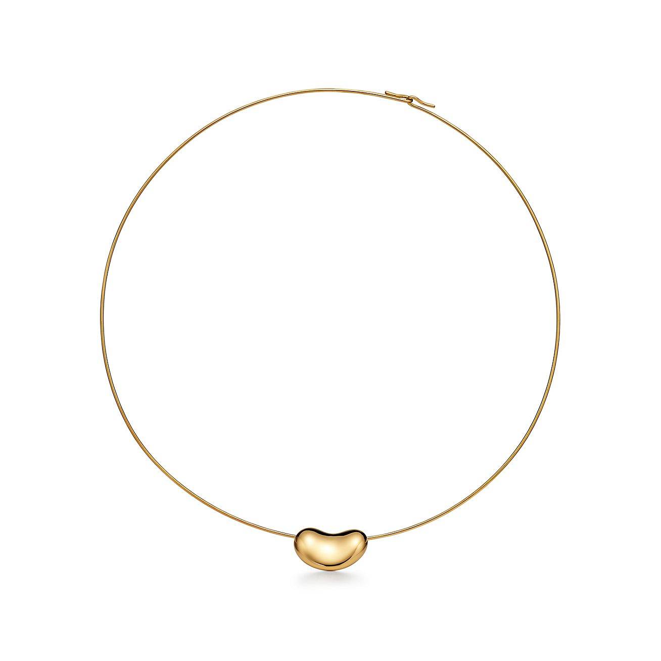 T*f*ny elsa peretti® bean® design wire necklace in yellow gold, 20 mm