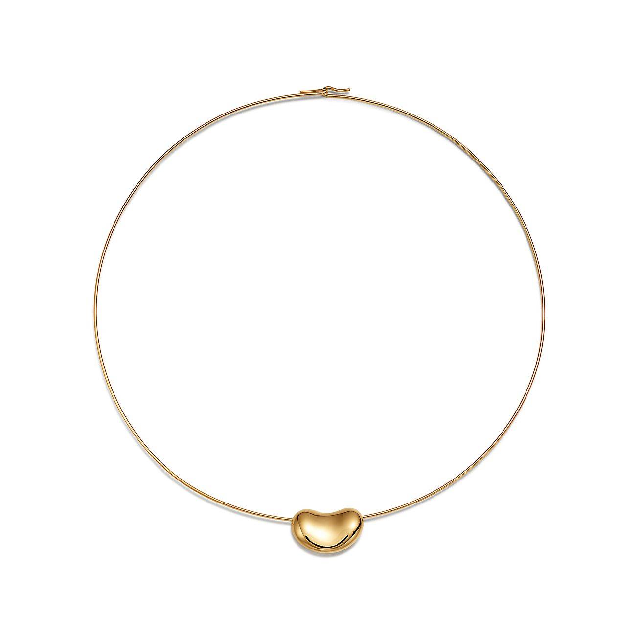 T*f*ny elsa peretti® bean® design wire necklace in yellow gold, 20 mm