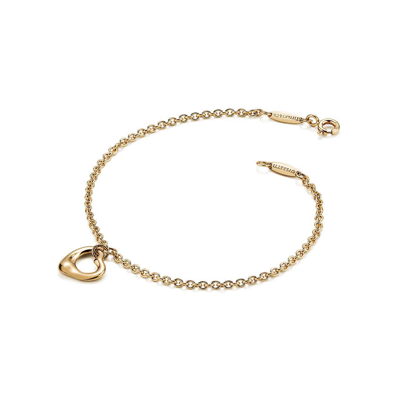 T*f*ny  elsa peretti® open heart bracelet in yellow gold, 11 mm