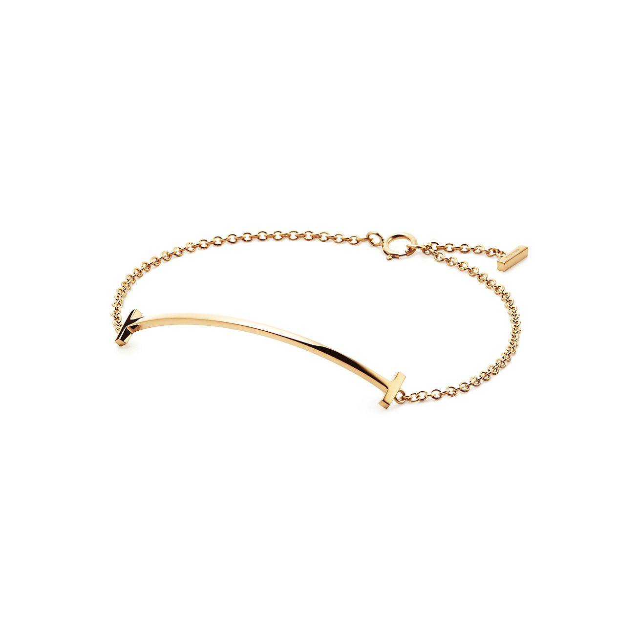 T*f*ny t smile bracelet in yellow gold