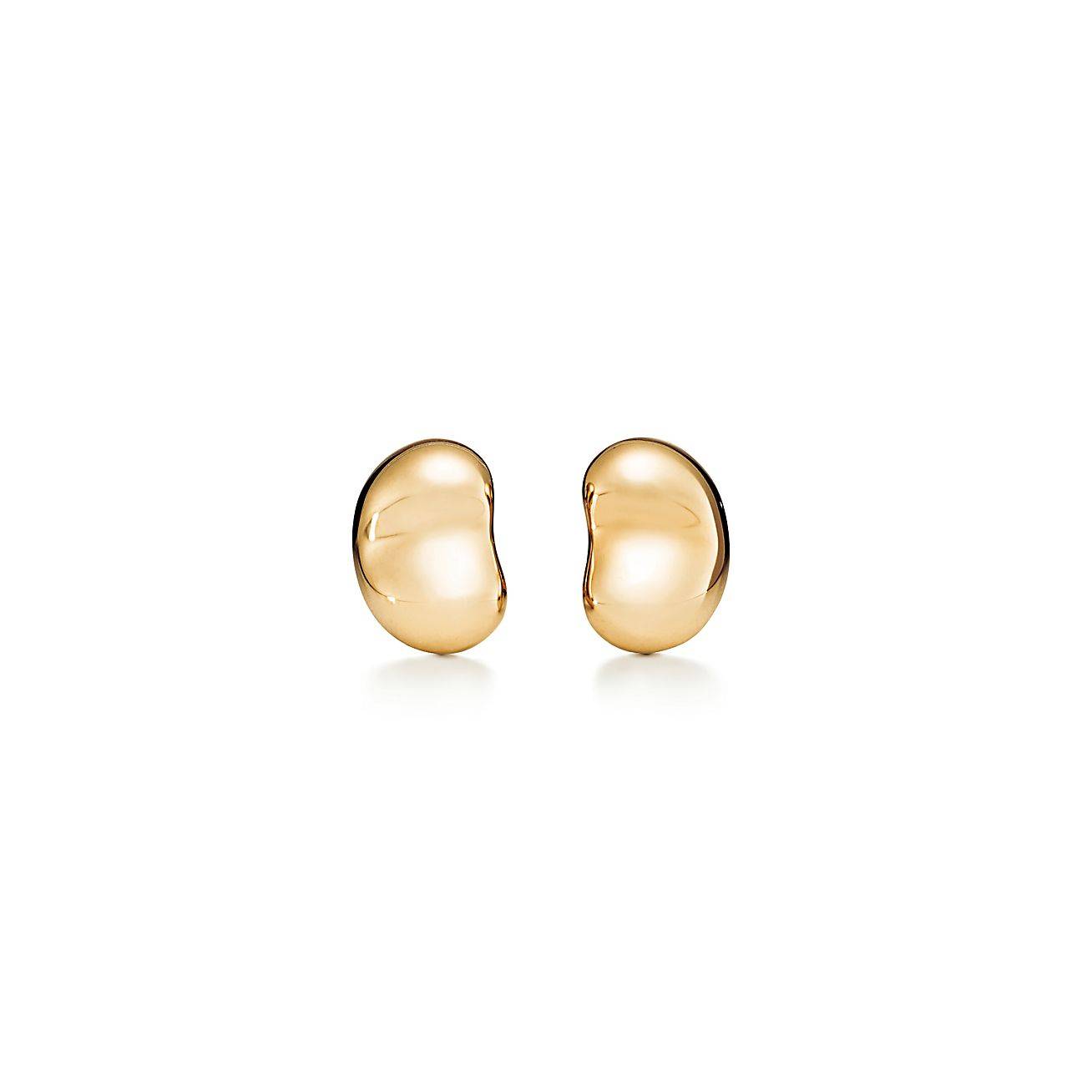 T*f*ny elsa peretti® bean® design earrings in yellow gold, 9 mm