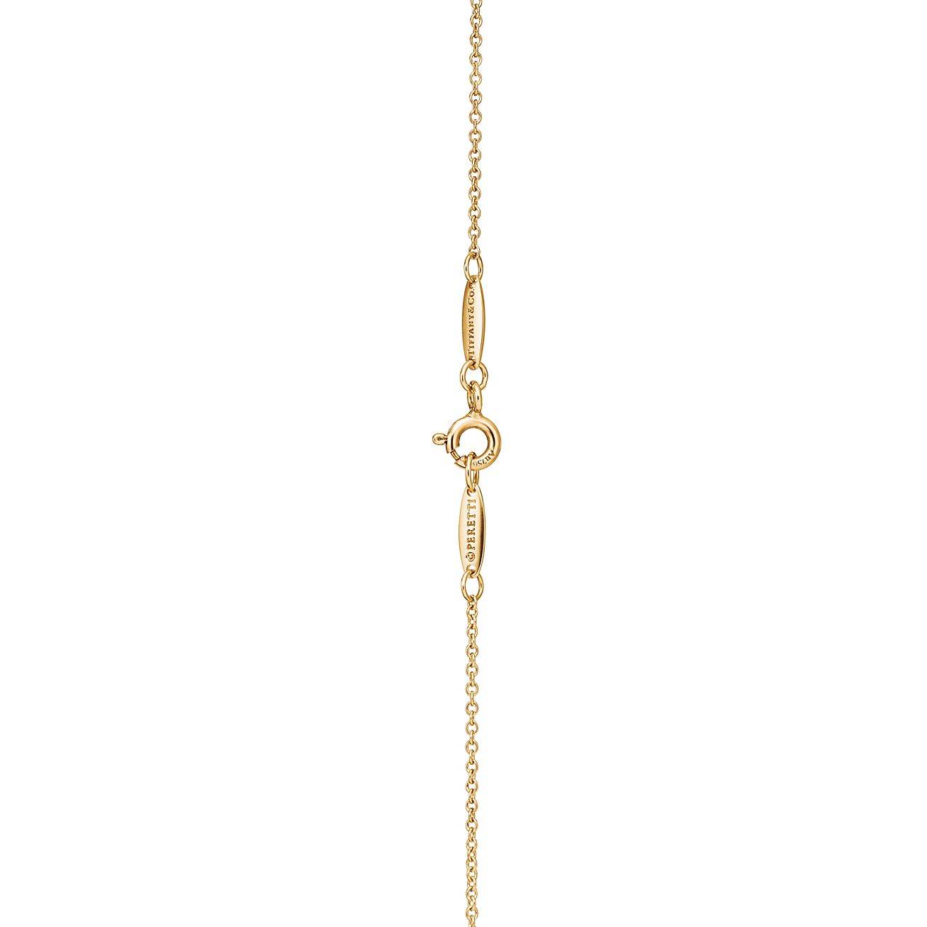 T*f*ny  elsa peretti® open heart pendant in yellow gold, 11 mm