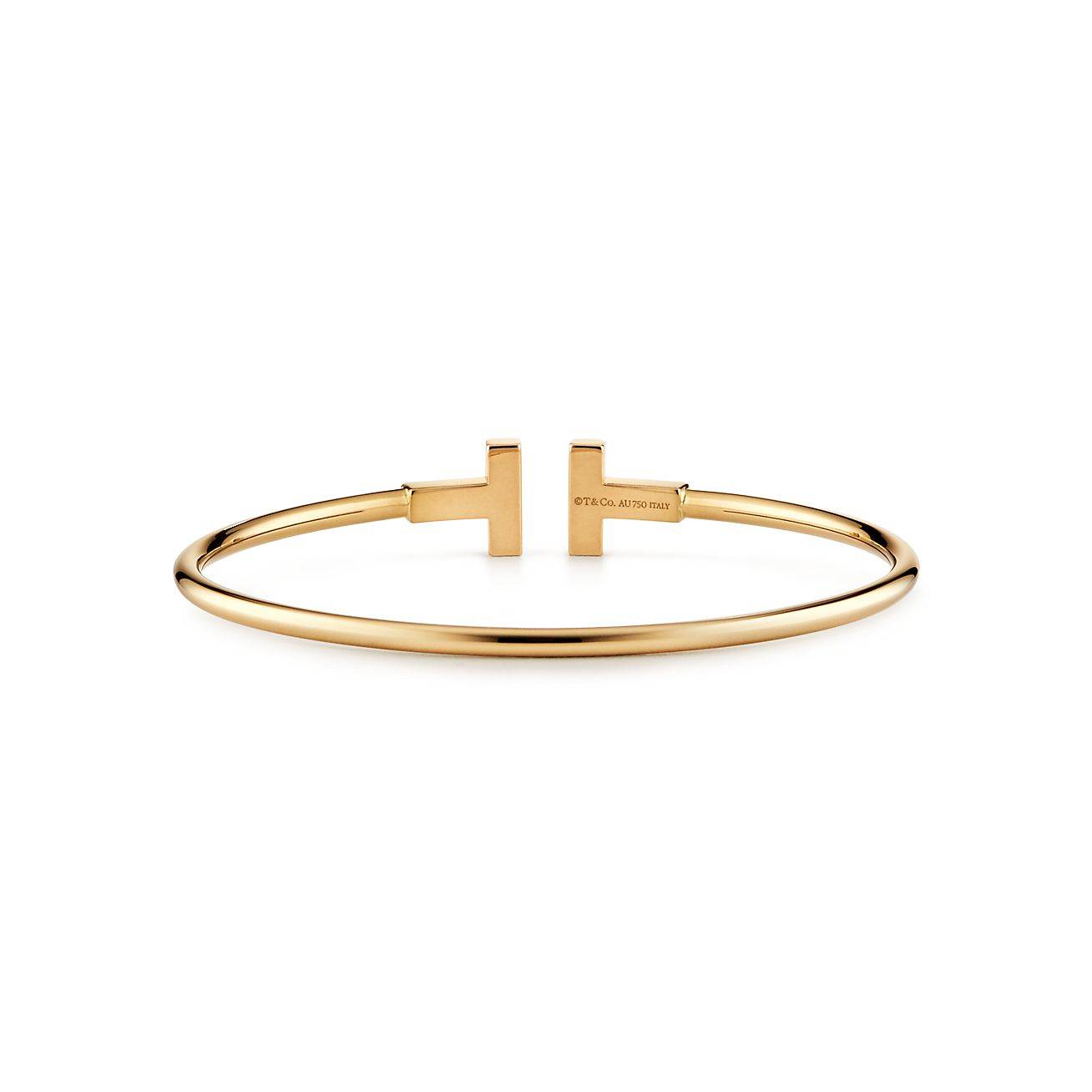 T*f*ny t wire bracelet in 18k gold