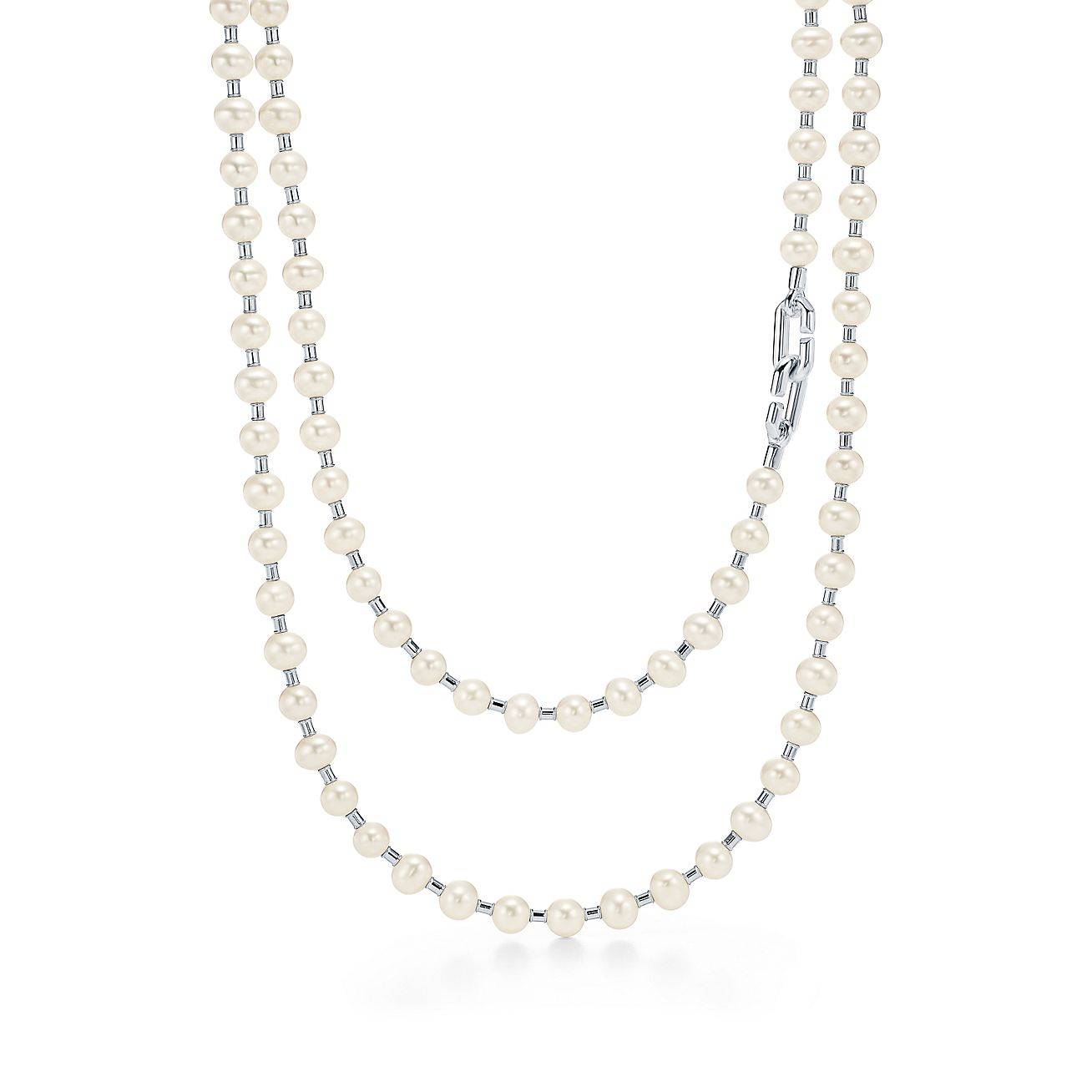 T*f*ny hardwear freshwater pearl wrap necklace in sterling silver, 32