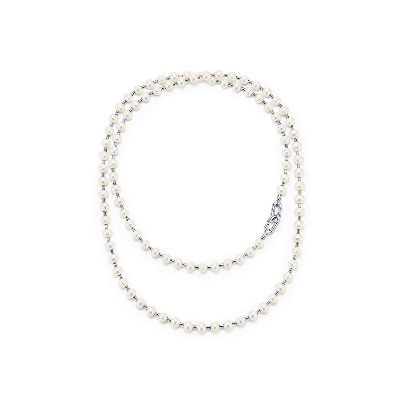 T*f*ny hardwear freshwater pearl wrap necklace in sterling silver, 32