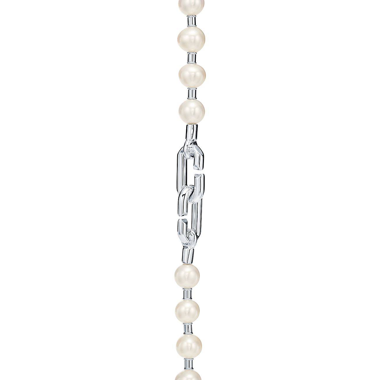 T*f*ny hardwear freshwater pearl wrap necklace in sterling silver, 32