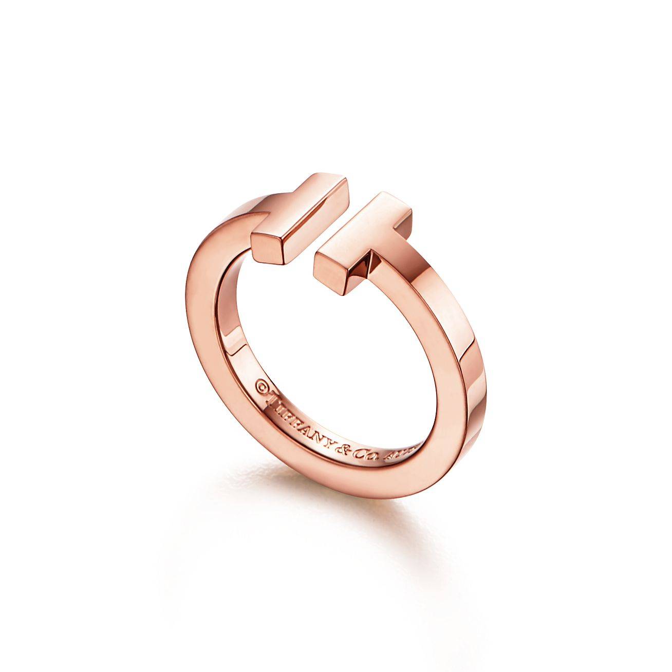 T*f*ny t square ring in rose gold