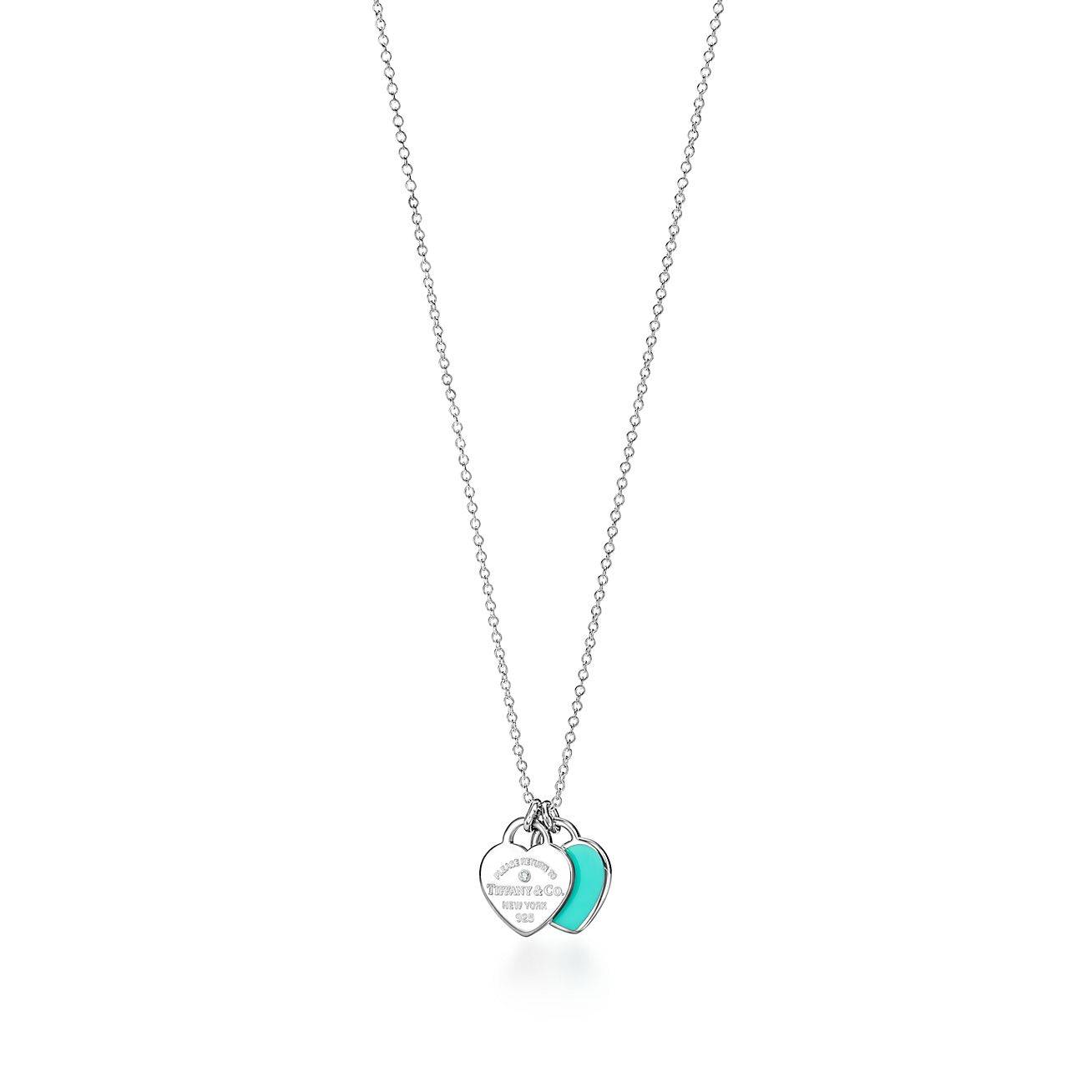 T*f*ny return to T*f*ny® heart pendant in silver, T*f*ny blue® with a diamond, mini