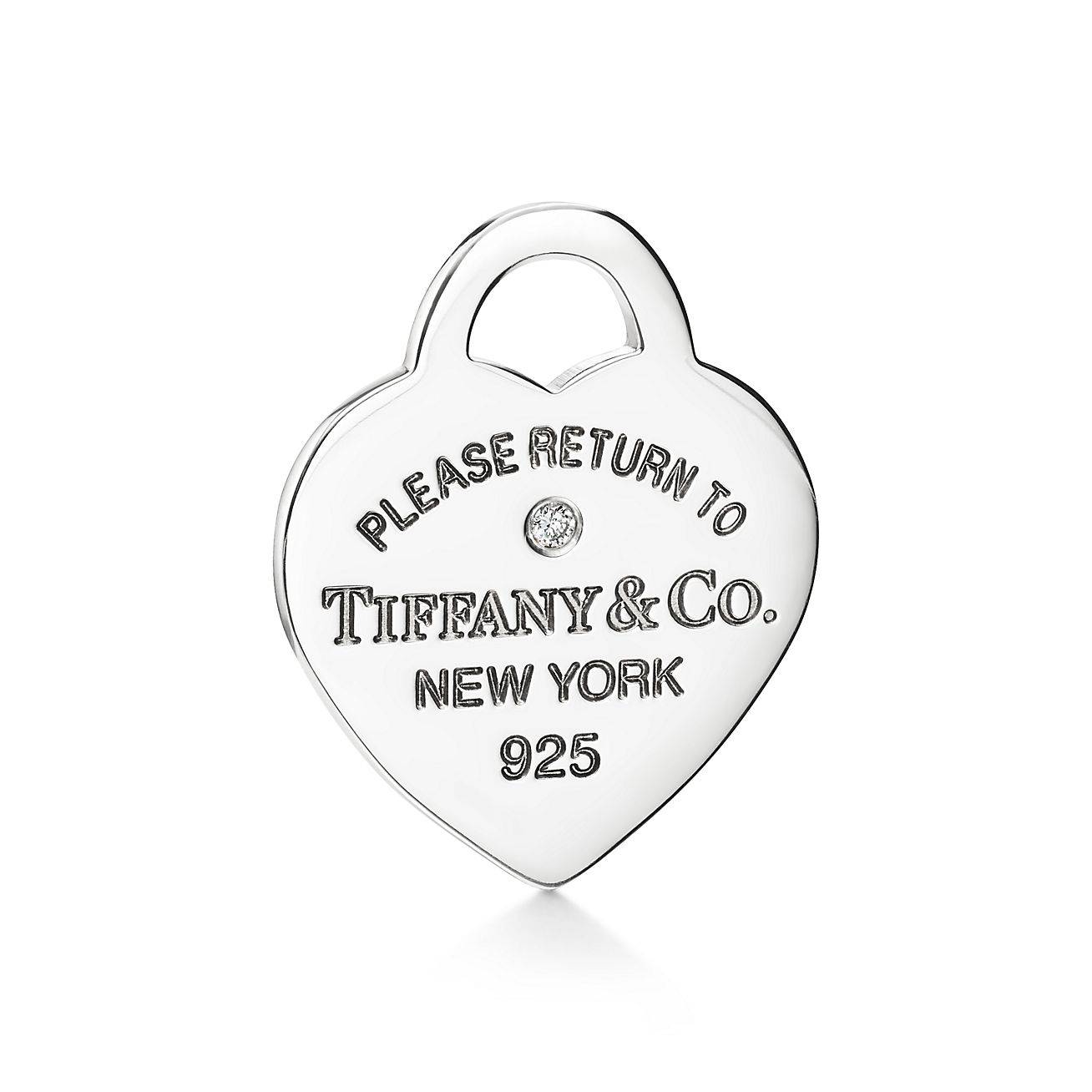 T*f*ny return to T*f*ny® heart pendant in silver, T*f*ny blue® with a diamond, mini