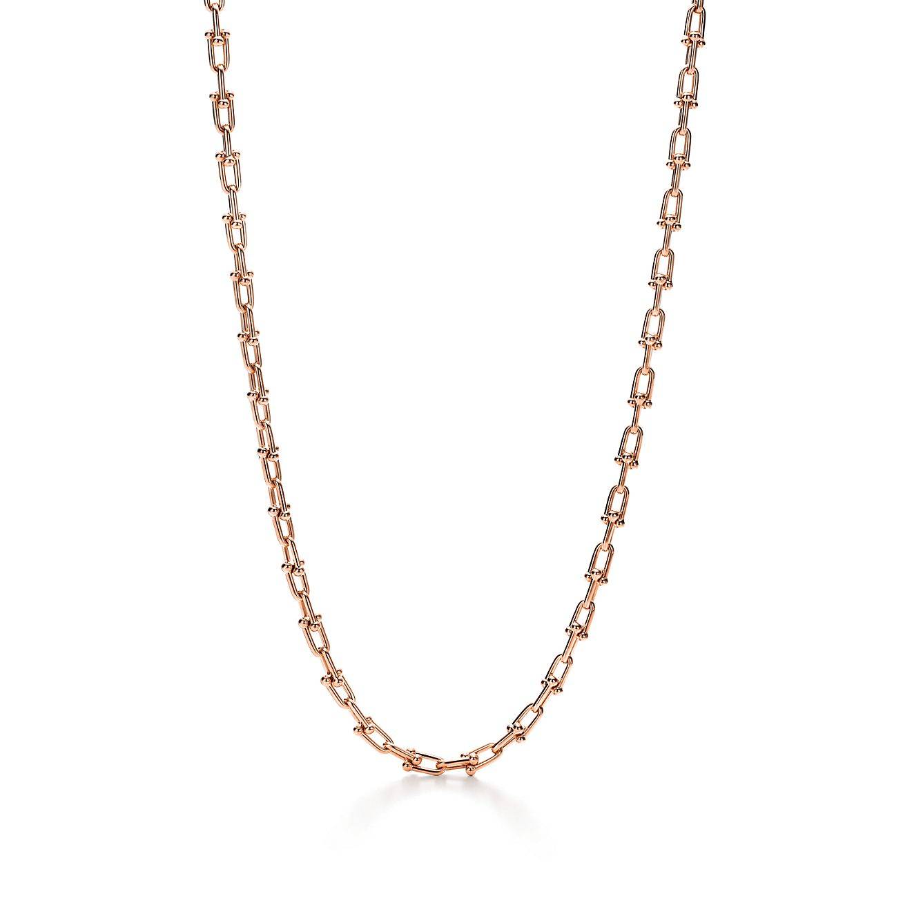 T*f*ny hardwear medium link necklace in rose gold