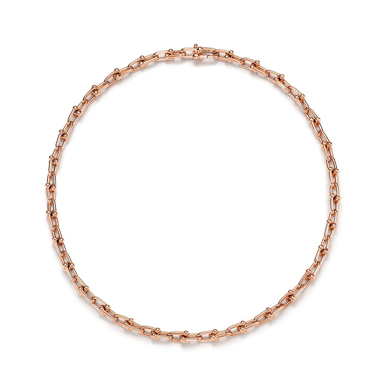 T*f*ny hardwear medium link necklace in rose gold