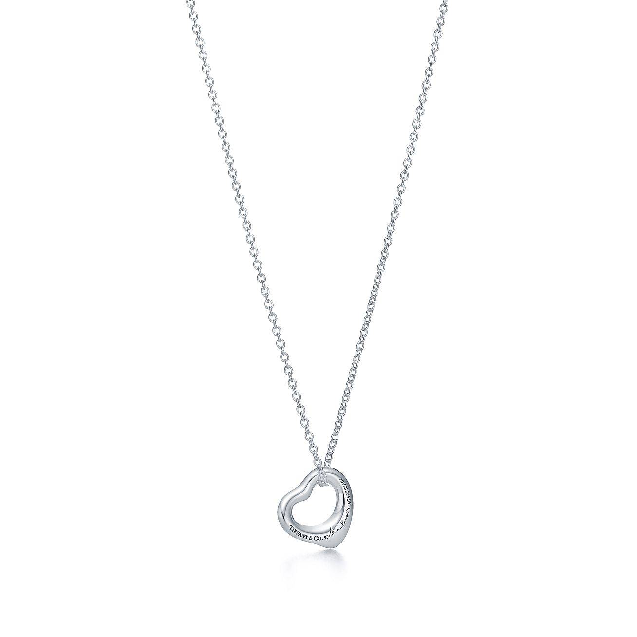 T*f*ny  elsa peretti® open heart pendant in silver, 11 mm