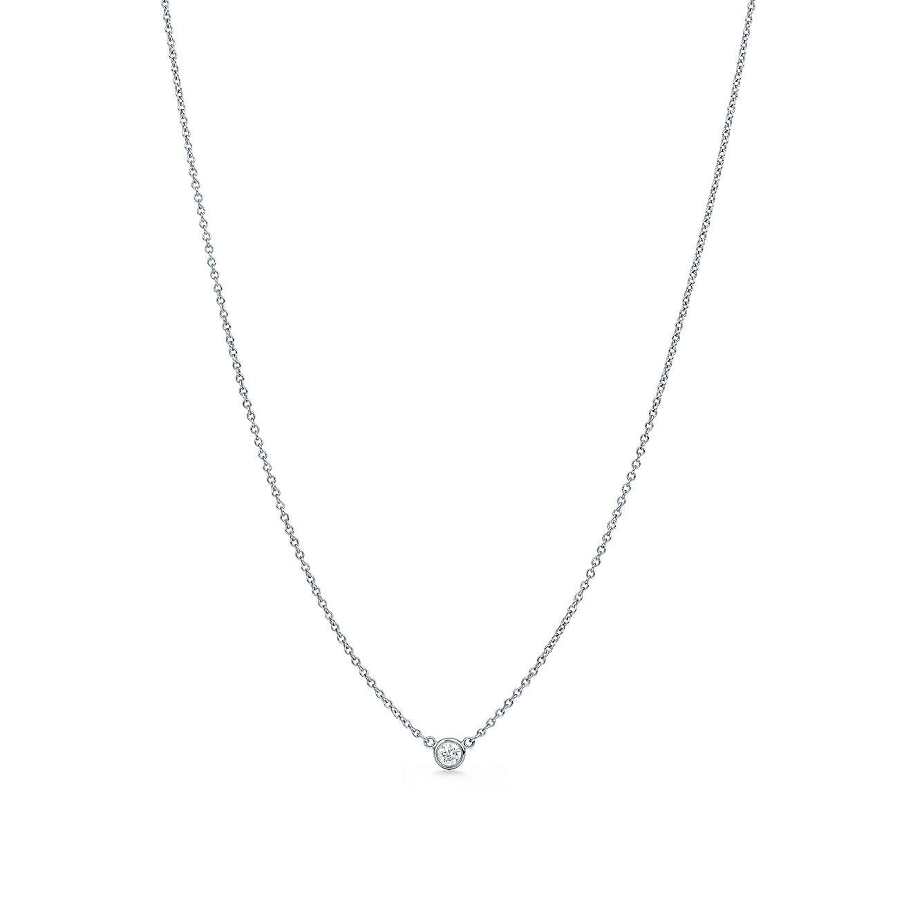 T*f*ny  elsa peretti® diamonds by the yard® single diamond pendant in platinum