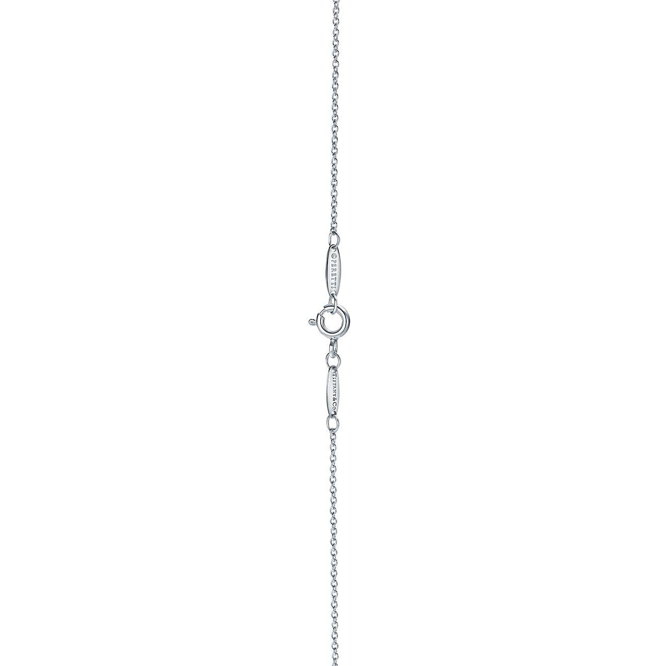 T*f*ny  elsa peretti® diamonds by the yard® single diamond pendant in platinum