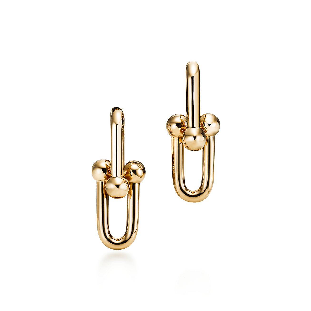 T*f*ny hardwear link earrings in 18k gold, small