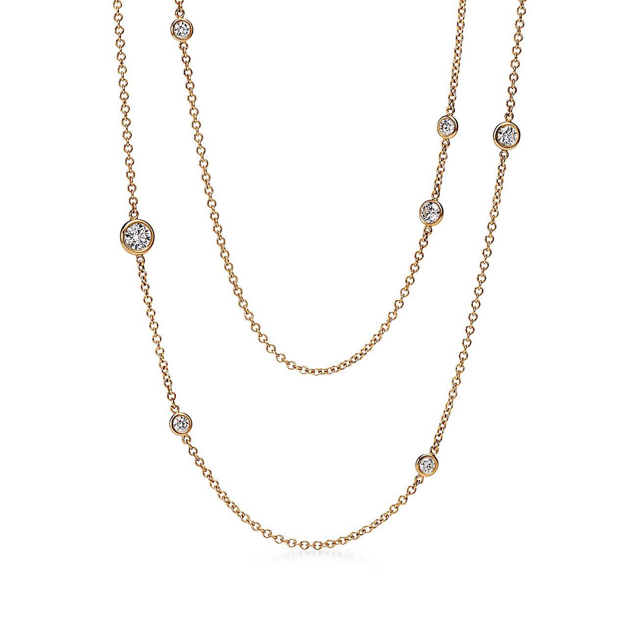 T*f*ny  elsa peretti® diamonds by the yard® sprinkle necklace in yellow gold with diamonds