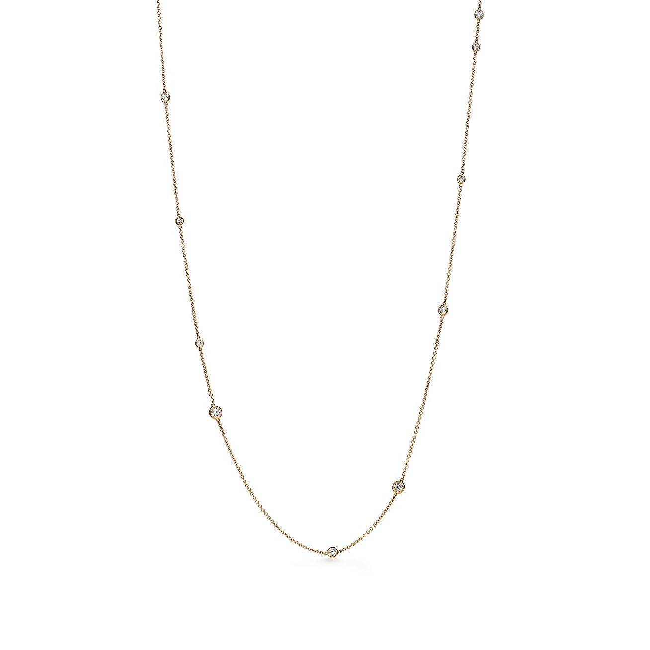 T*f*ny  elsa peretti® diamonds by the yard® sprinkle necklace in yellow gold with diamonds