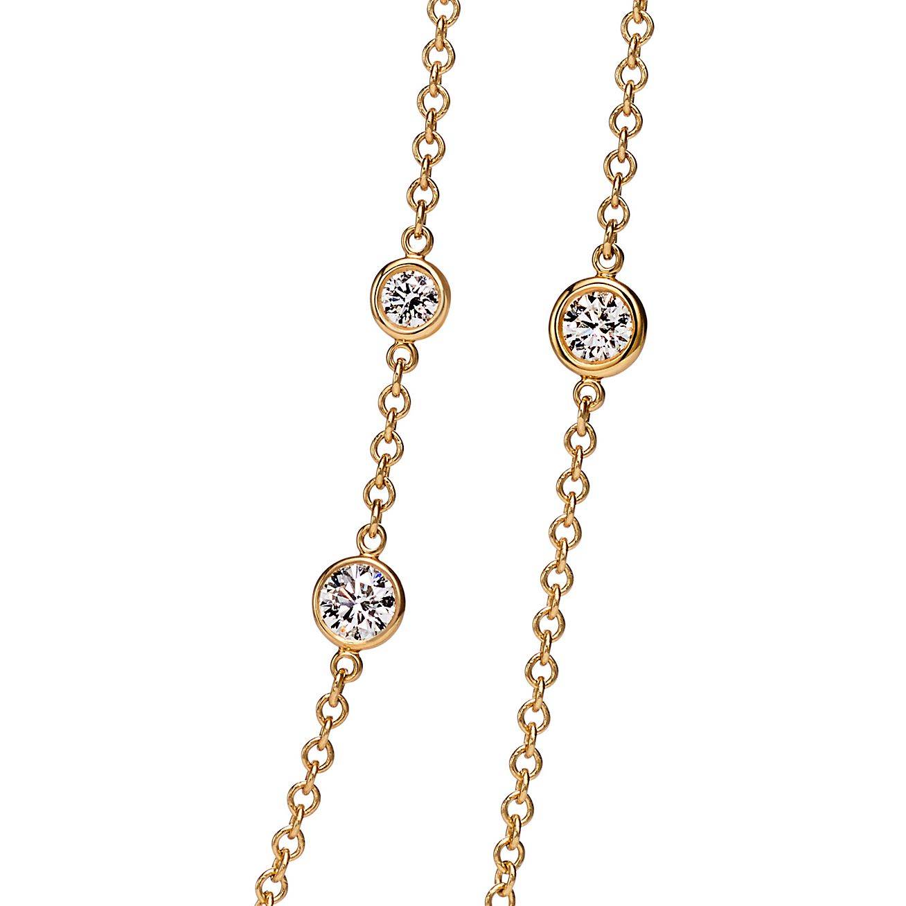 T*f*ny  elsa peretti® diamonds by the yard® sprinkle necklace in yellow gold with diamonds