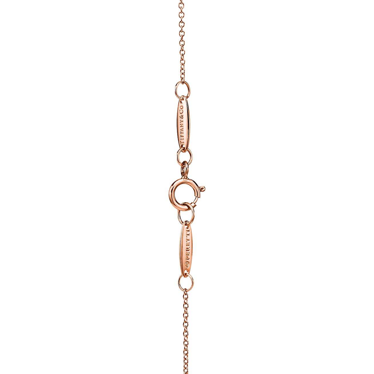 T*f*ny elsa peretti® bean® design pendant in rose gold with pavÉ diamonds, 6.5 mm