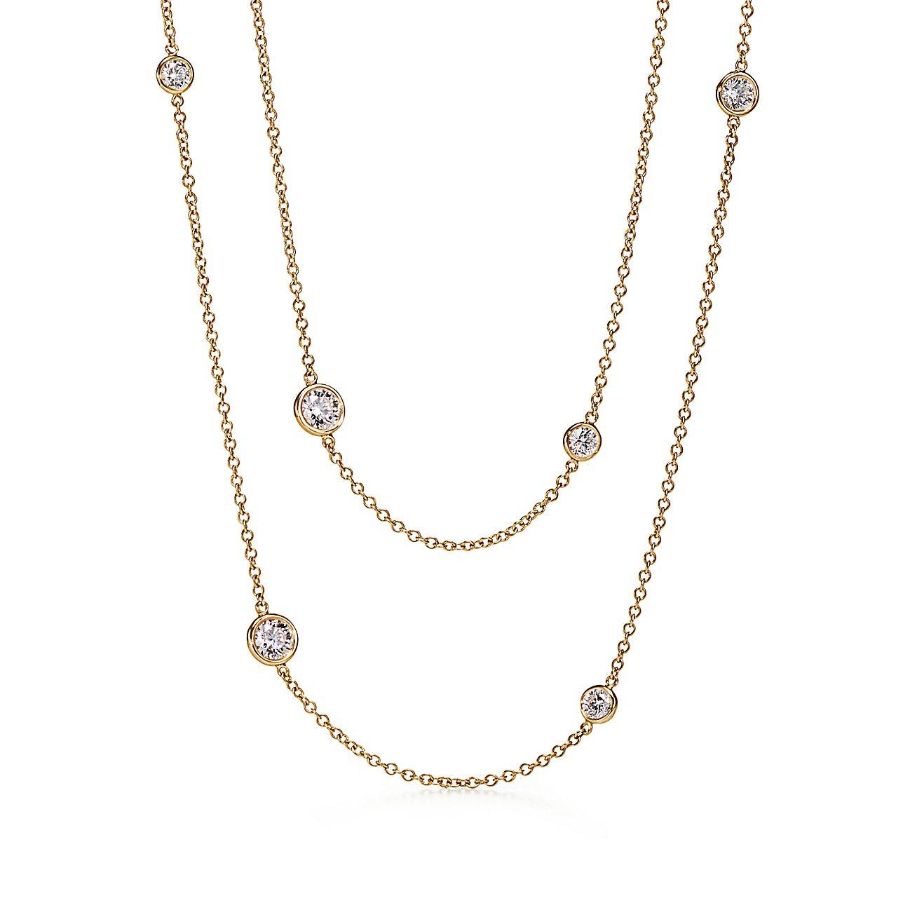 T*f*ny  elsa peretti® diamonds by the yard® sprinkle necklace in yellow gold with diamonds