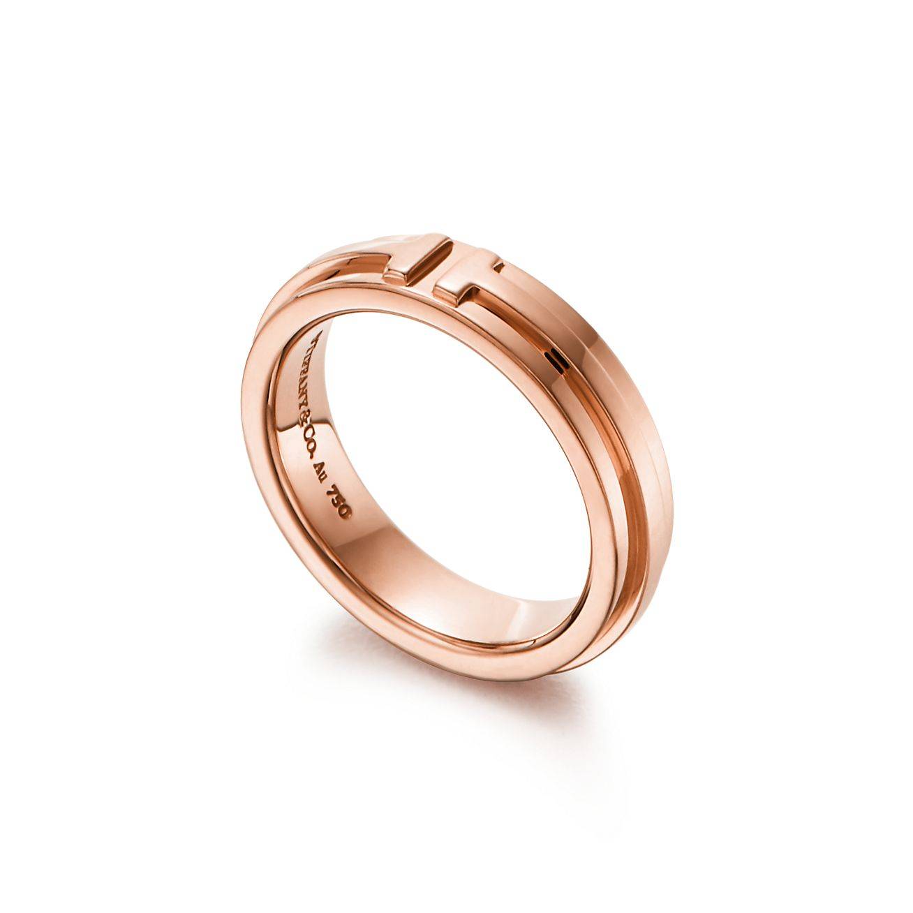 T*f*ny t narrow ring in 18k rose gold