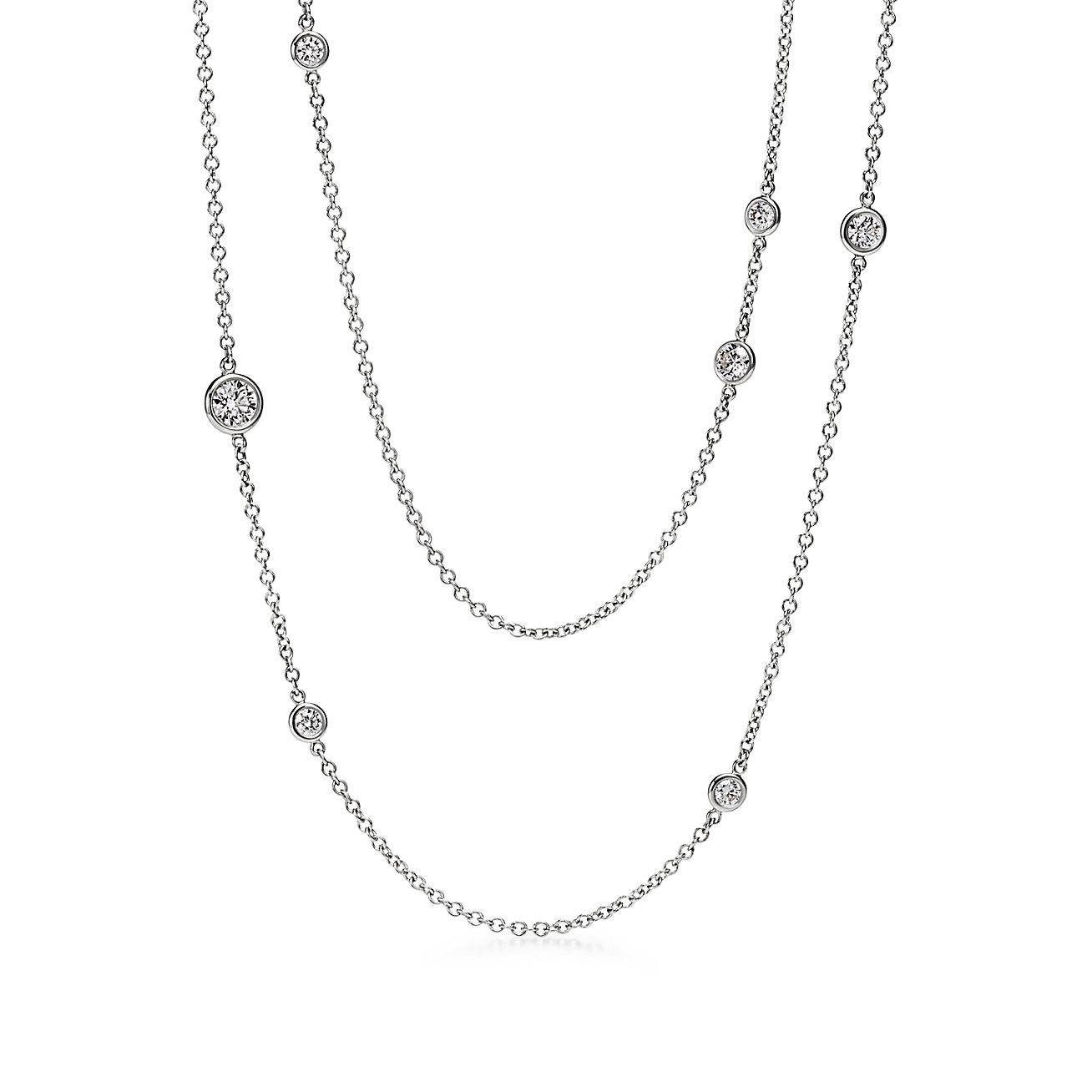 T*f*ny  elsa peretti® diamonds by the yard® sprinkle necklace in platinum with diamonds