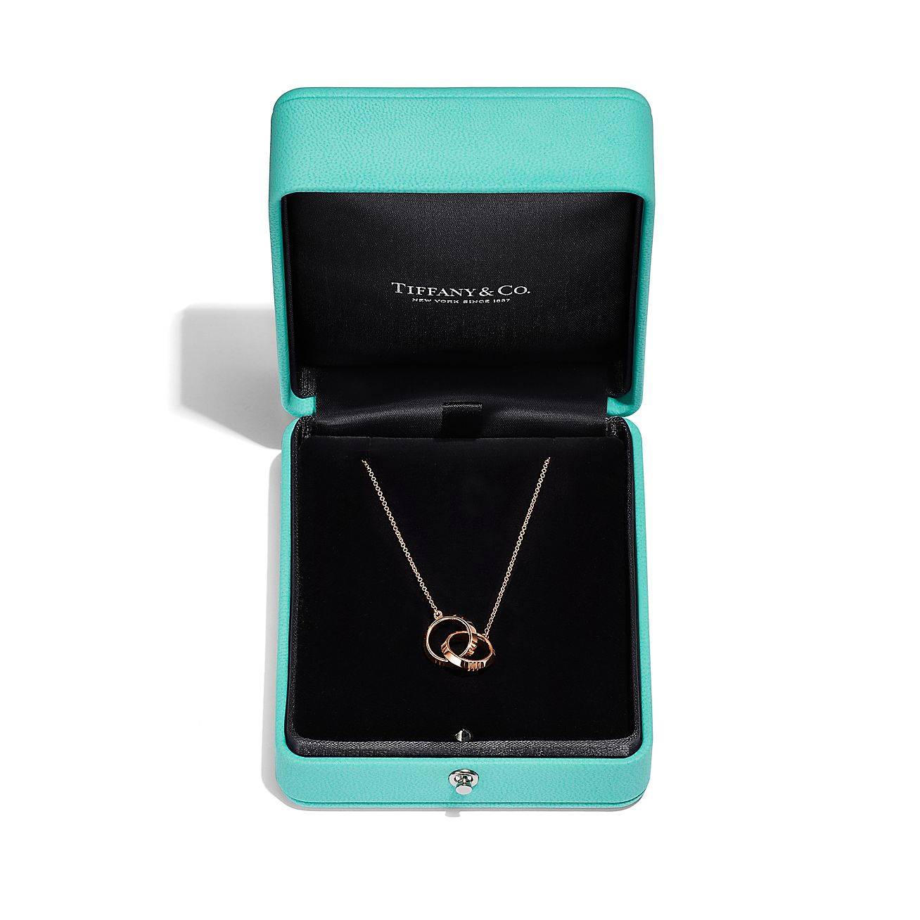 T*f*ny&co. atlas® x closed interlocking pendant in rose gold 67789229