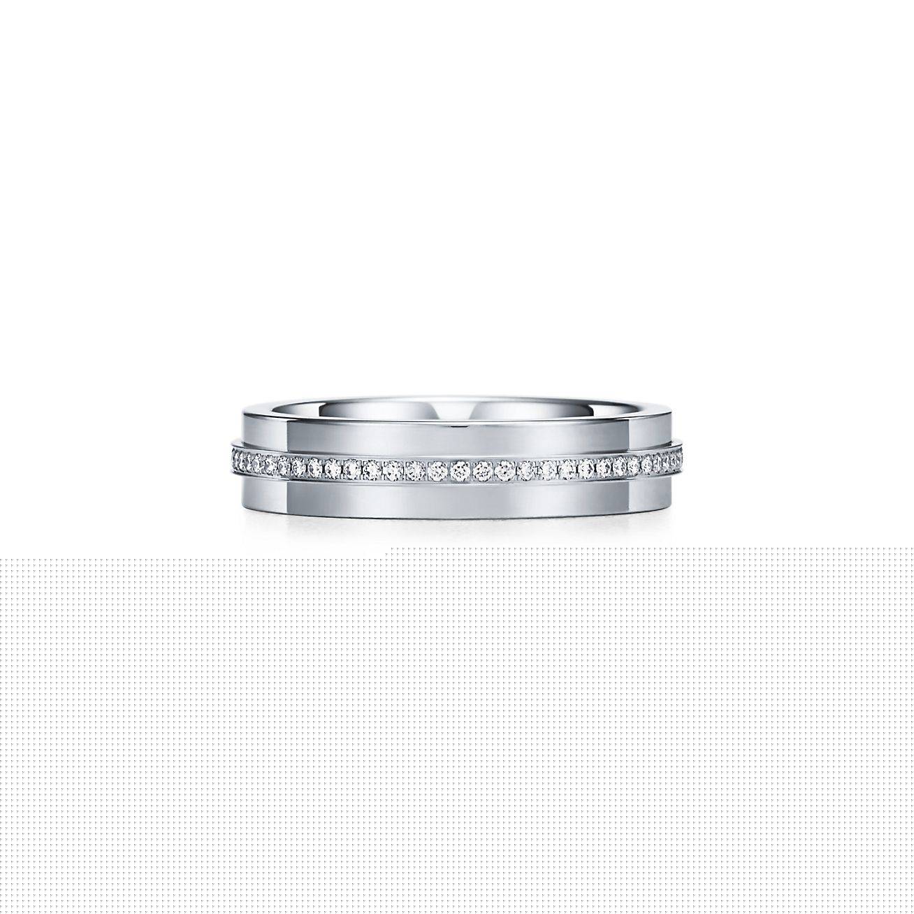 T*f*ny t narrow diamond ring in 18k white gold