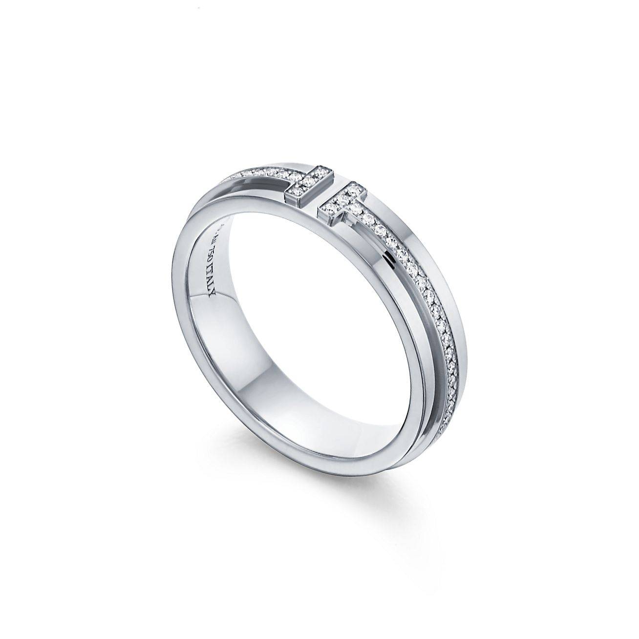 T*f*ny t narrow diamond ring in 18k white gold