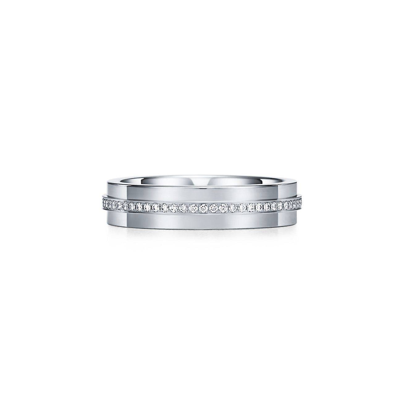 T*f*ny t narrow diamond ring in 18k white gold