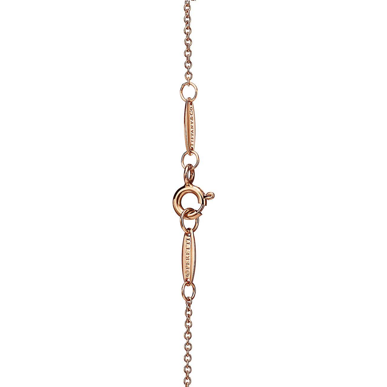 T*f*ny elsa peretti® bean® design pendant in rose gold with diamonds, 12 mm